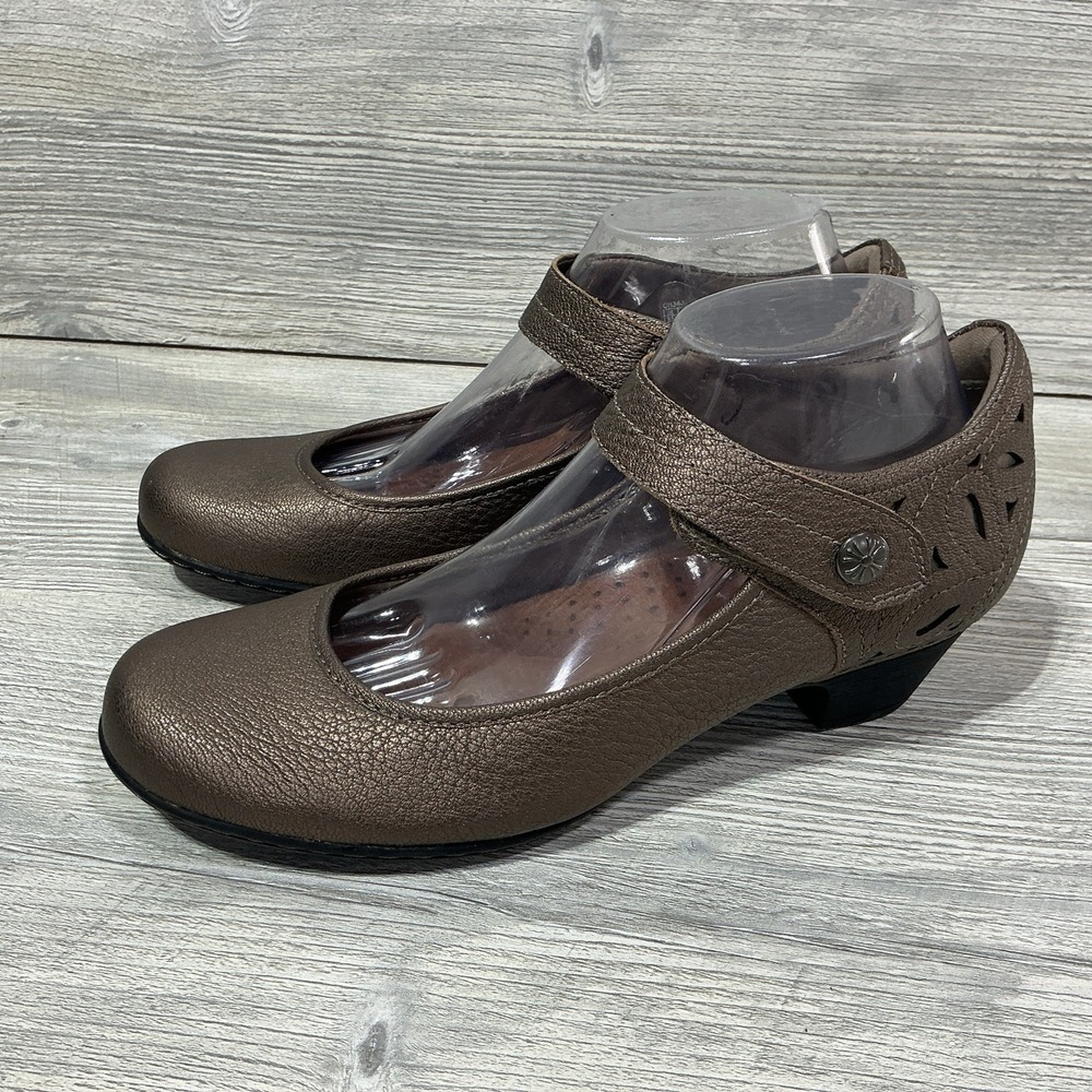 Rockport Cobb Hill Leather Shoes Mary Jane Strap Heels Pumps Brown Women's 9.5 M